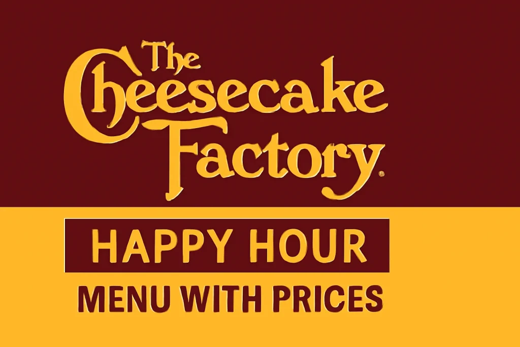 Cheesecake Factory Happy Hour Menu 2025