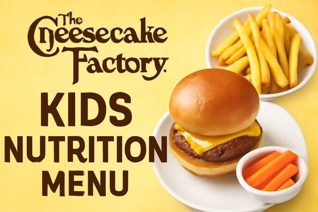 Cheesecake Factory Kids Nutrition Menu
